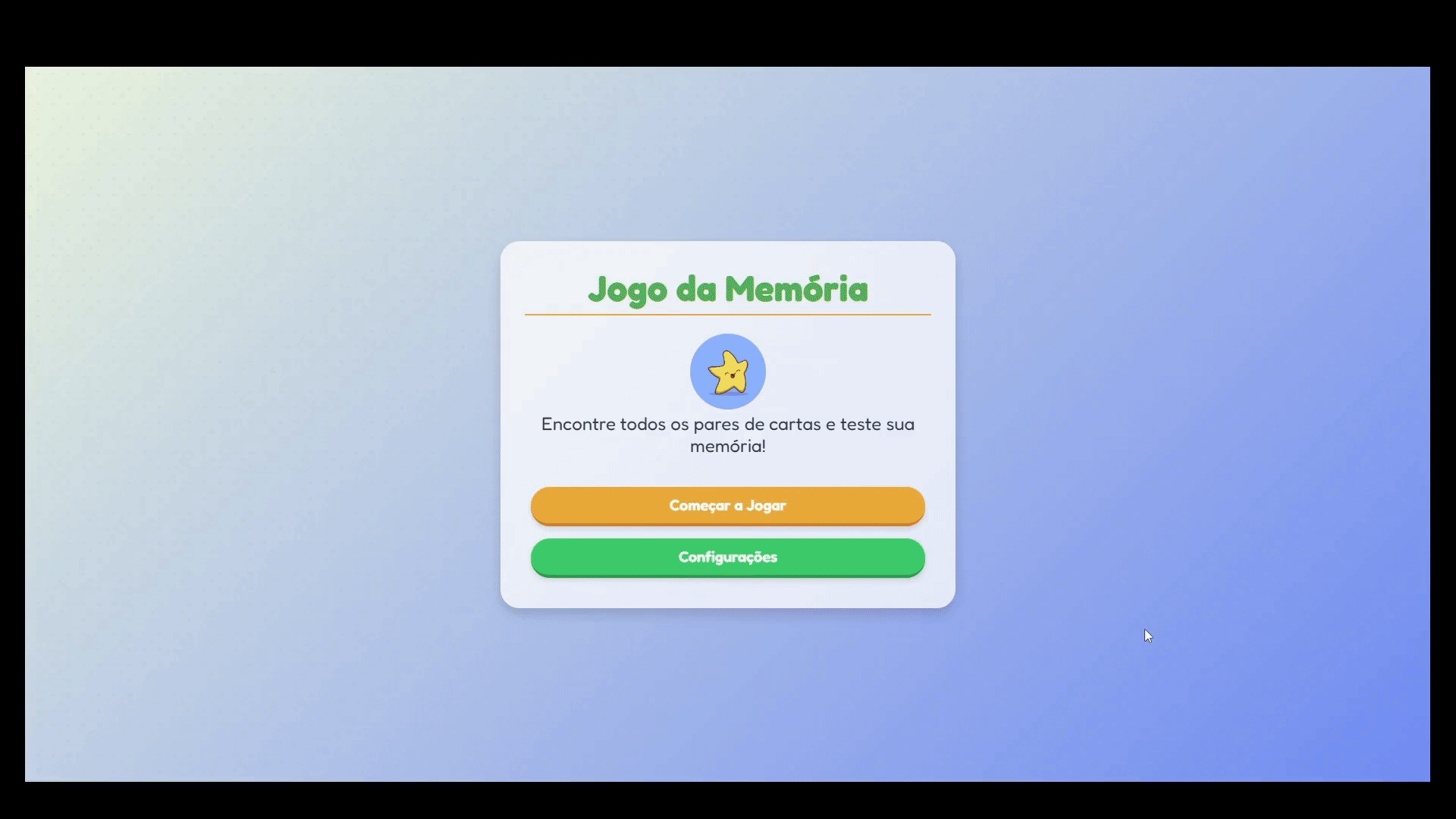 Visualização desktop do jogo